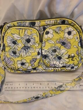 lug Lime Green RIDER Floral Quilted Crossbody Bag